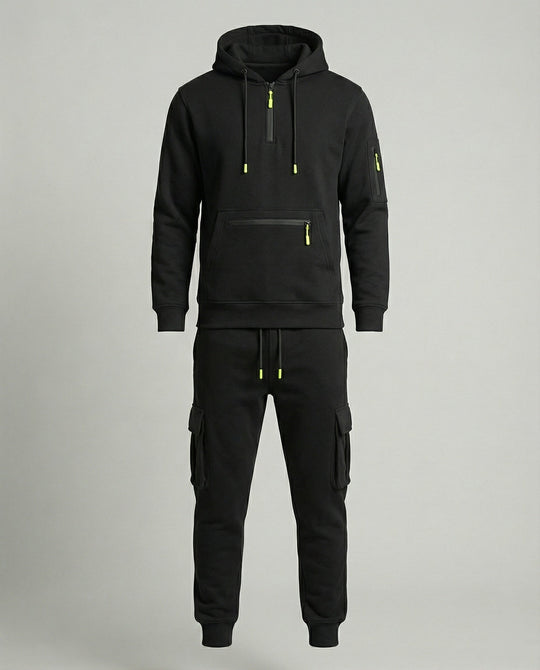 Freizeitanzug Herren mit Hoodie und Cargo Jogginghose