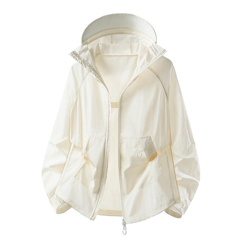 Damen Leichte winddichte Kapuzen‑Übergangsjacke mit verstellbarer Kapuze, Zwei‑Wege‑Reißverschluss & praktischen Klappentaschen Nord Taschen