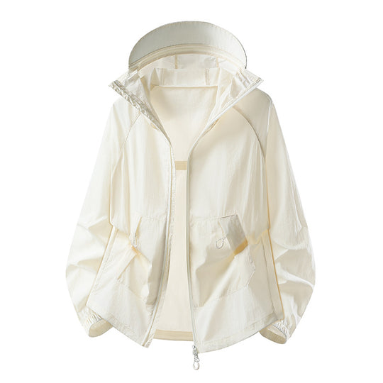 Damen Leichte winddichte Kapuzen‑Übergangsjacke mit verstellbarer Kapuze, Zwei‑Wege‑Reißverschluss & praktischen Klappentaschen Nord Taschen