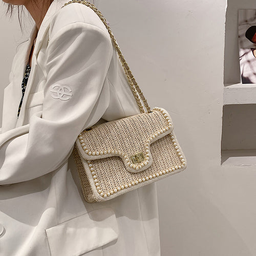 Damen Umhängetasche mit elegantem Perlenbesatz | Nord Taschen