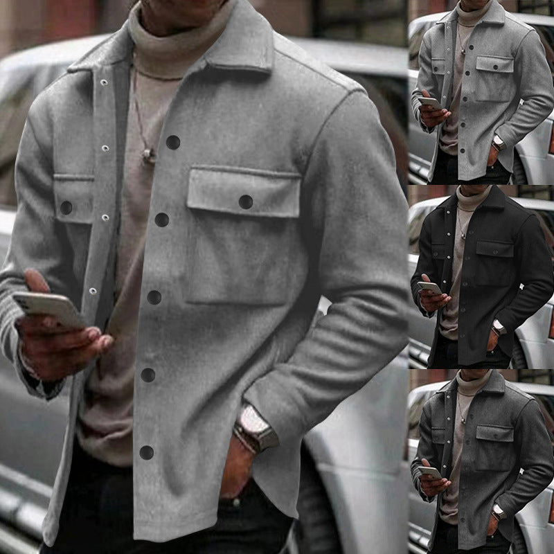 Herren Overshirt-Jacke im Shacket-Stil mit aufgesetzten Brusttaschen Nord Taschen