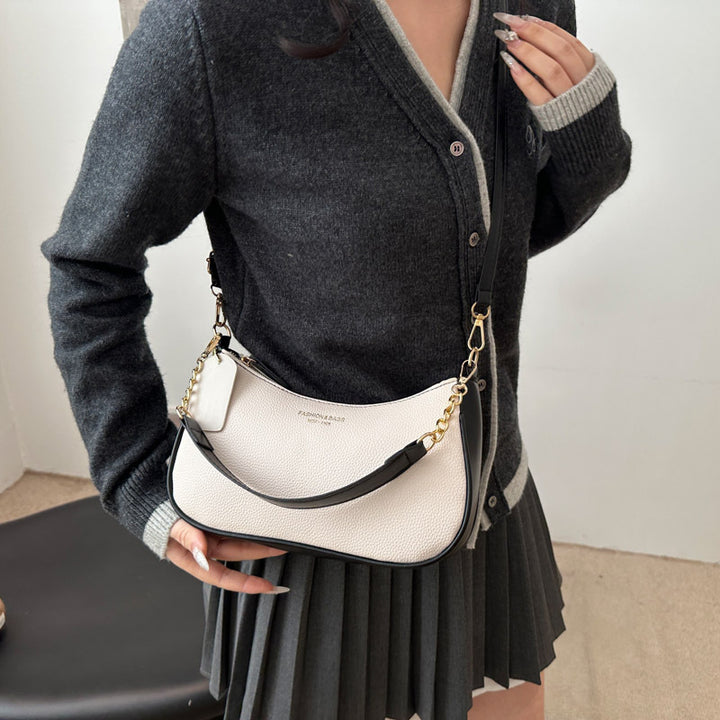 Damen Hobo-Tasche aus strukturiertem Kunstleder mit elegantem Kettenhenkel Nord Taschen