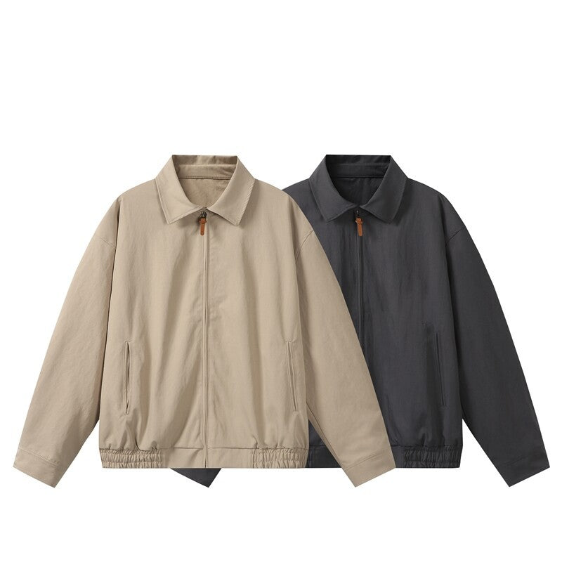 Unisex Leichte Oversize Übergangsjacke im Bomberstil mit Hemdkragen und elastischem Saum Nord Taschen