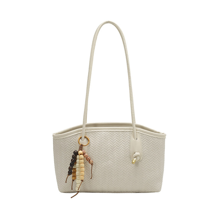Damen Shopper-Tasche mit strukturiertem Design und verspieltem Anhänger Nord Taschen