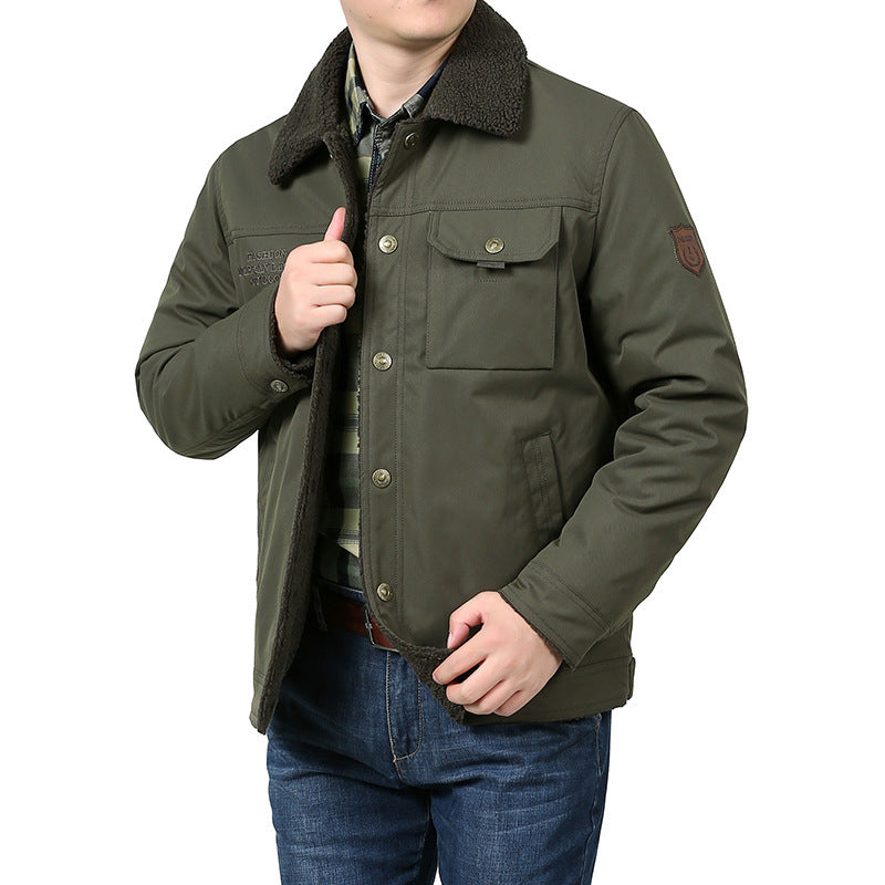 Herren Warme Fleecejacke mit hochgeschlossenem Kragen Nord Taschen