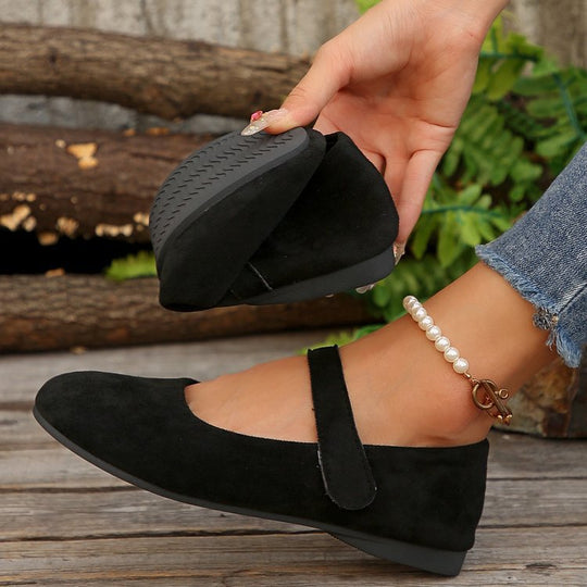 Damen Ballerinas mit verstellbarem Klettverschluss und weichem Obermaterial