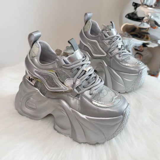 Damen Plateau Sneakers mit atmungsaktiver Mesh-Oberfläche und komfortabler Dämpfung Nord Taschen
