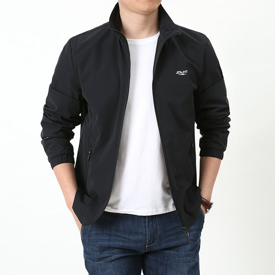 Herren Leichter Windbreaker Blouson mit Stehkragen Reißverschluss‑Taschen und elastischen Bündchen Nord Taschen
