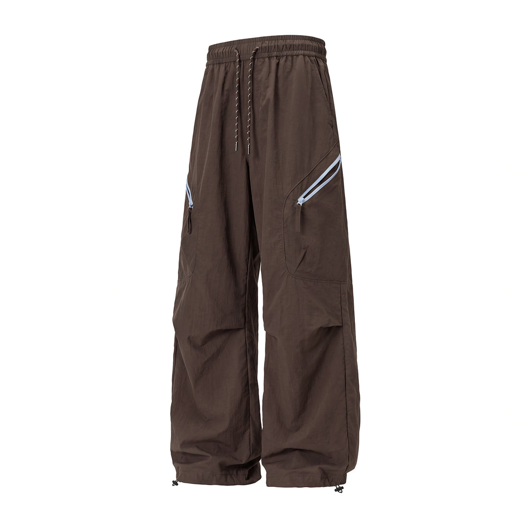 Unisex Weite Outdoor-Cargohose mit Kordelzugbund, schrägen Reißverschlusstaschen und verstellbarem Beinabschluss Nord Taschen