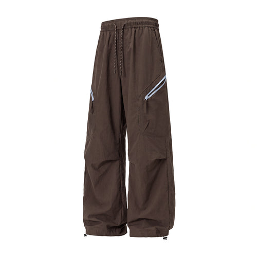 Unisex Weite Outdoor-Cargohose mit Kordelzugbund, schrägen Reißverschlusstaschen und verstellbarem Beinabschluss Nord Taschen