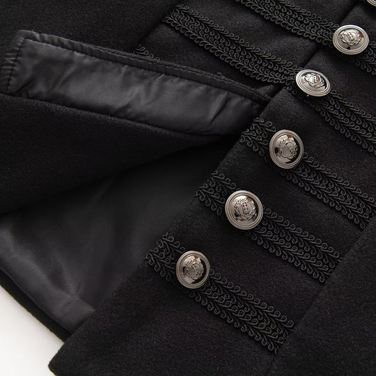 Damen Kurzjacke im Military‑Stil mit Stehkragen und Zierknopfleiste Nord Taschen