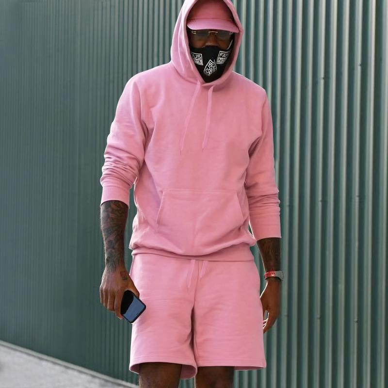Herren Hoodie-Shorts-Set mit Kängurutasche