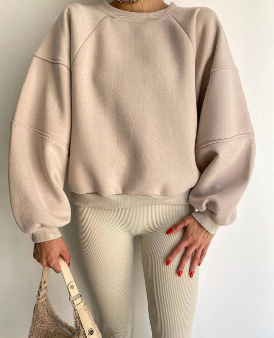 Damen Komfort-Loungewear Kombination Oversize-Sweatshirt mit High-Waist Biker-Shorts Nord Taschen