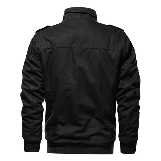 Herren Militärinspirierte Canvas‑Fieldjacke mit Epauletten, Brustpattentaschen und Rippbündchen Nord Taschen
