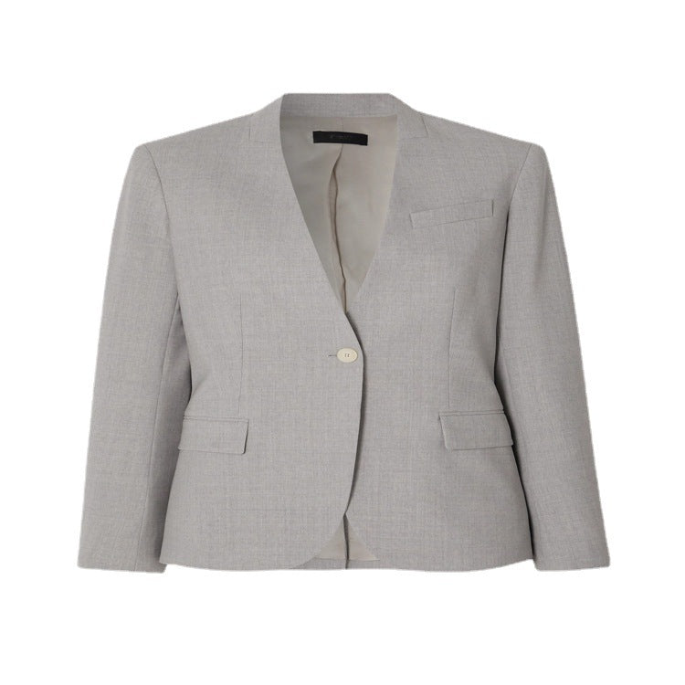 Damen Maßgeschneiderter Hosenanzug mit weitem Bein und einreihigem Blazer Nord Taschen