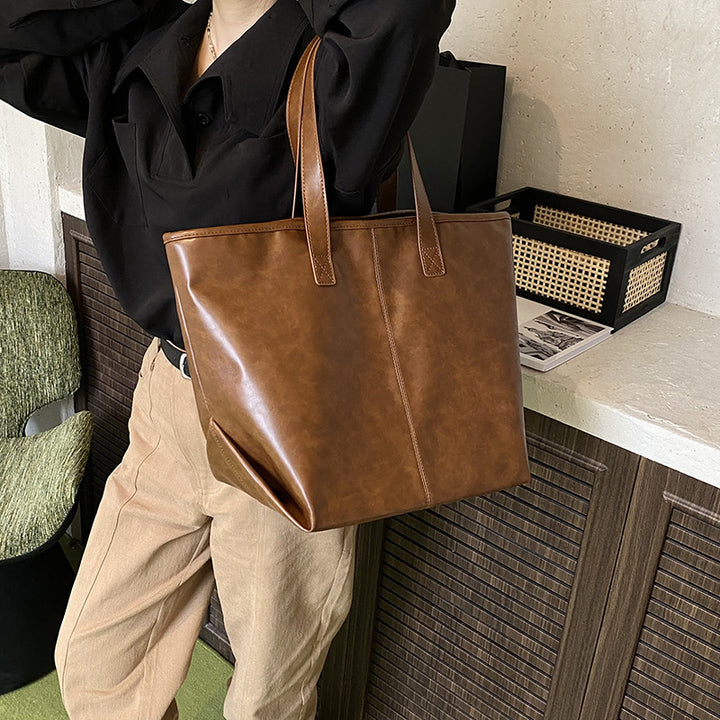 Damen elegante Shopper-Tasche aus hochwertigem Kunstleder mit praktischem Innenfach Nord Taschen