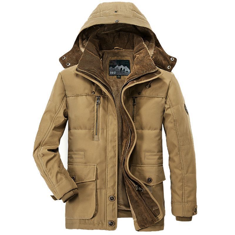 Herren Canvas-Parka mit Cord-Innenkragen, abnehmbarer Kapuze und wärmender Thermofütterung Nord Taschen