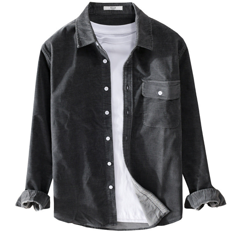Herren Feine Cord‑Hemdjacke mit Pattentasche und legerem Schnitt Nord Taschen