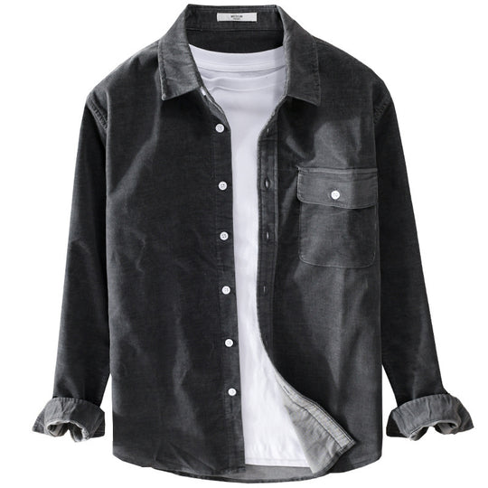 Herren Feine Cord‑Hemdjacke mit Pattentasche und legerem Schnitt Nord Taschen