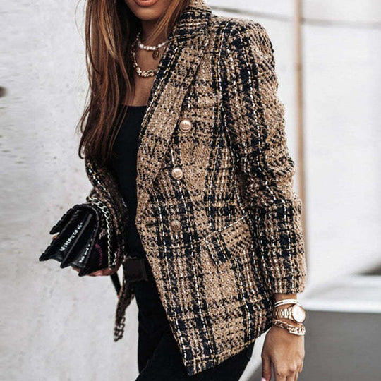 Damen Eleganter Strukturierter Blazer Nord Taschen