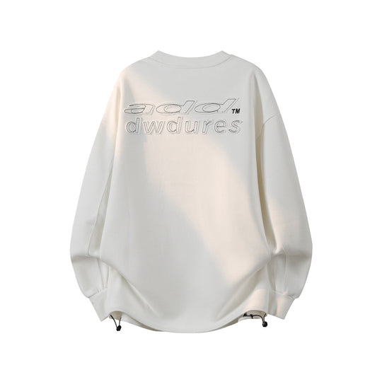 Damen Oversize-Sweatshirt mit gesticktem Schriftzug, abgerundetem Saum & überschnittener Schulter Nord Taschen
