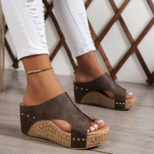 Damen Komfortable Clogs mit hochwertiger Korksohle und fugeneleganter Obermaterialstruktur