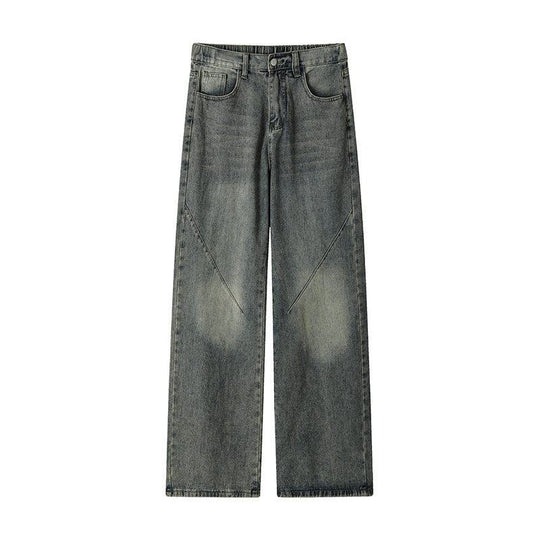 Damen Extraweite Baggy-Jeans im Palazzo-Cut mit tiefem Schritt und diagonalem Nahtpaneel Nord Taschen