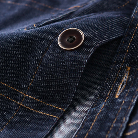 Herren Strukturierte Denim-Twill-Überhemdjacke mit großen aufgesetzten Taschen Nord Taschen