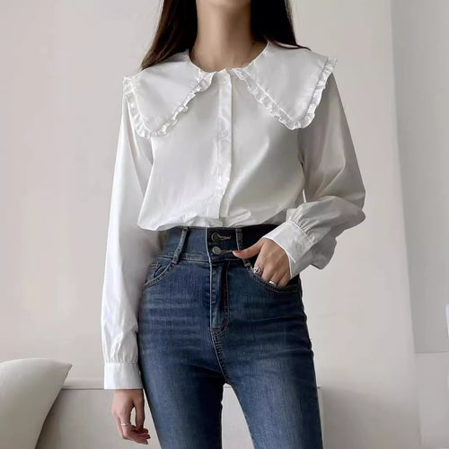 Damen Bluse mit übergroßem Rüschenkragen und fein gearbeitetem Tailoring Nord Taschen