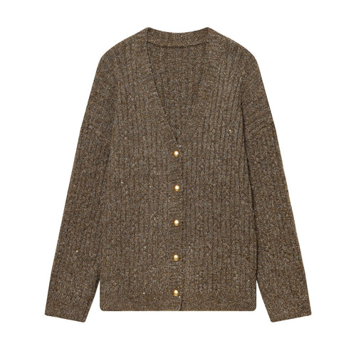 Damen Grobstrick‑Cardigan mit Zierknöpfen Nord Taschen