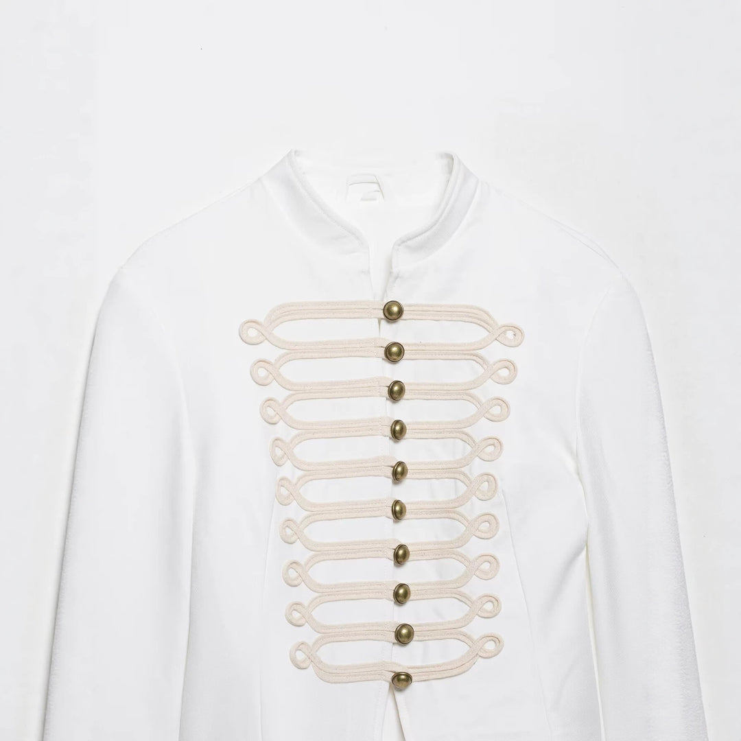 Damen Kurzjacke im Palais‑Hussarenstil mit Stehkragen und ornamentaler Zierbesatz Nord Taschen