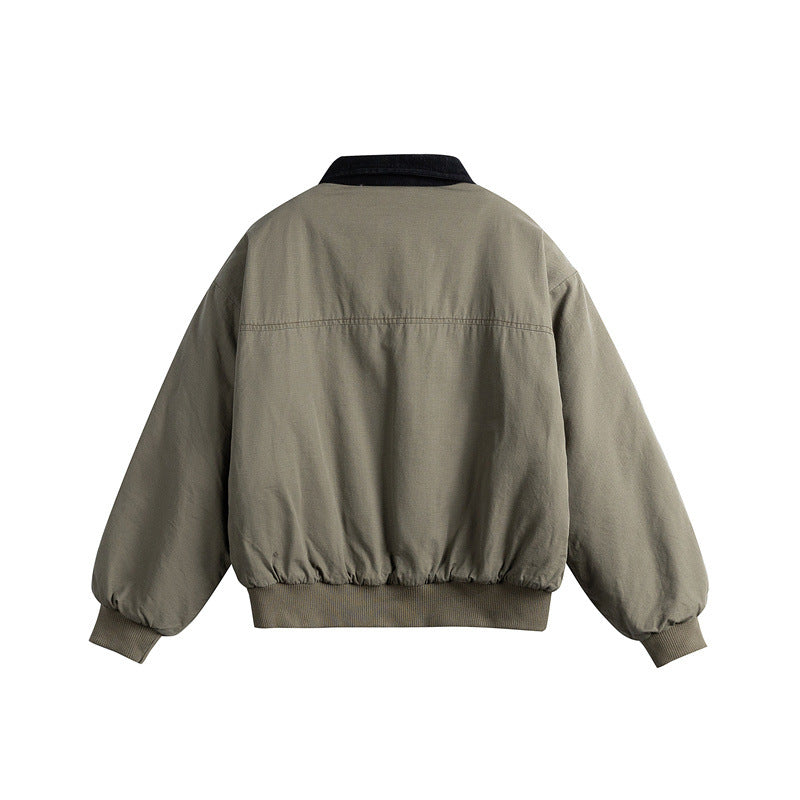 Herren Kurz geschnittene Utility-Blousonjacke mit Kordkragen und aufgesetzten Pattentaschen Nord Taschen