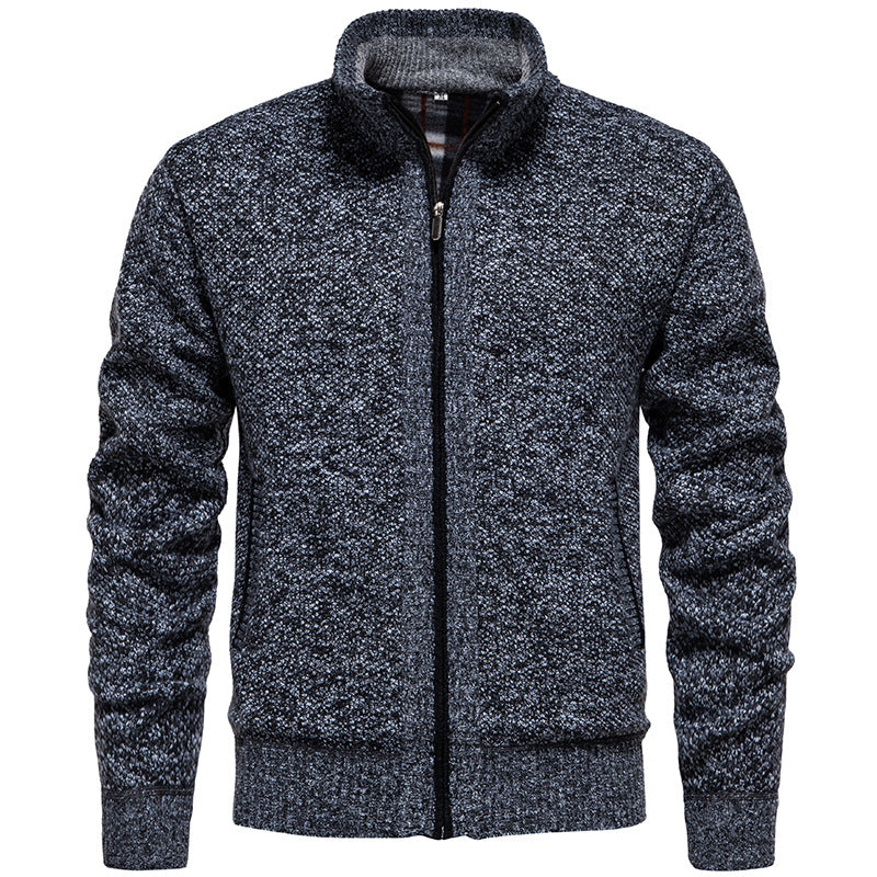 Herren Strickjacke mit hohem Kragen und praktischem Reißverschluss Nord Taschen