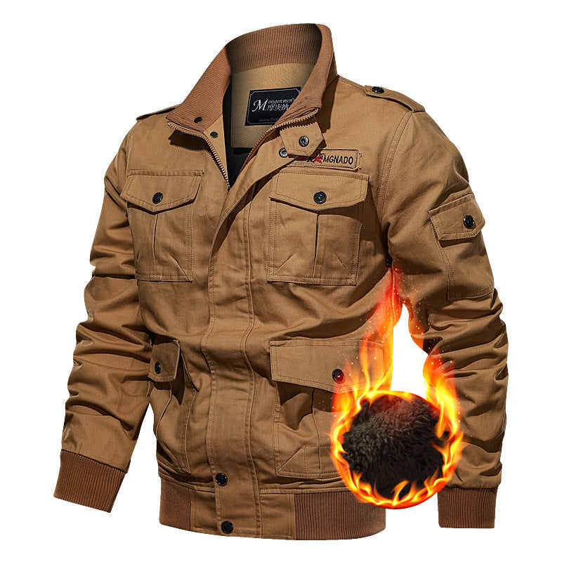 Herren Modische Utility-Jacke mit Fleece-Futter Nord Taschen