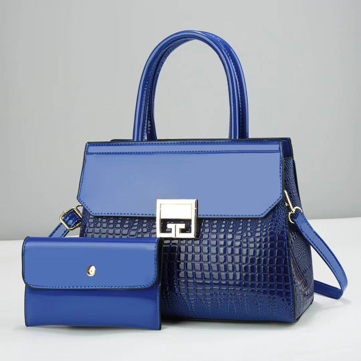 Damen Designer-Handtasche mit elegantem Kroko-Look und abnehmbarer Clutch Nord Taschen