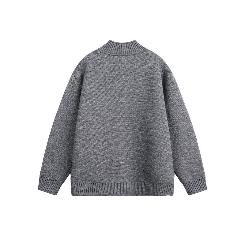 Unisex Strick-Zipjacke mit hohem Rippkragen und Oversize‑Schnitt Nord Taschen
