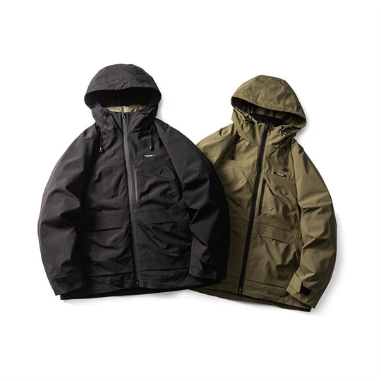 Herren Funktionelle Outdoor-Softshelljacke mit Kapuze und Mehrfachtaschen Nord Taschen