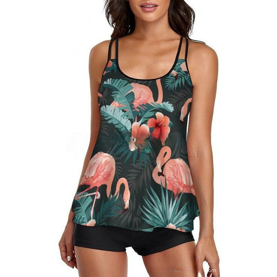 Damen Sportliches Tankini-Set mit bequemem Shorts und verstellbaren Trägern Nord Taschen