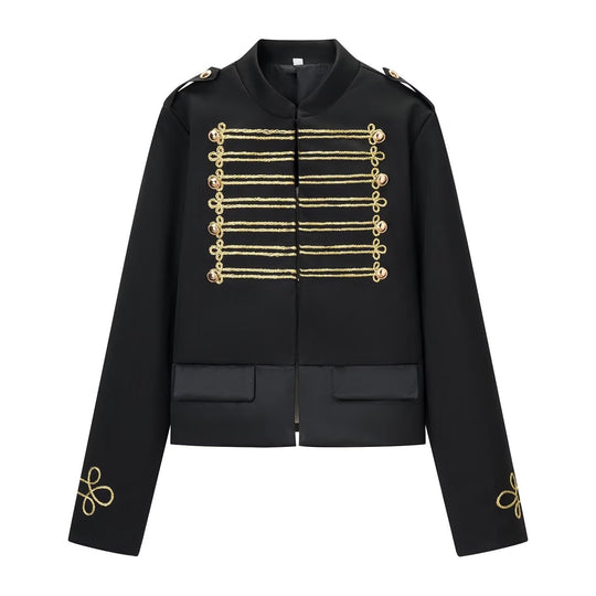 Damen Kurzparadejacke im Uniformstil mit Zierkordeln und Pattentaschen Nord Taschen