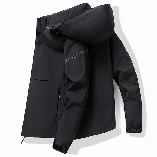 Herren Funktionale Outdoor-Jacke mit verstellbarem Kapuzendesign Nord Taschen