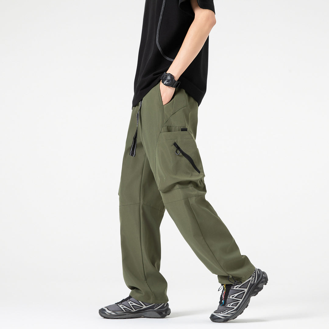 Herren Baggy-Cargo-Hose im Tech-Utility-Stil mit großvolumigen Klapptaschen, elastischem Bund und verstellbarem Kordelsaum Nord Taschen