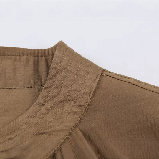 Damen Leichte Plissierte Blousonjacke mit Rundkragen, Ballonärmeln und gesmoktem Saum Nord Taschen