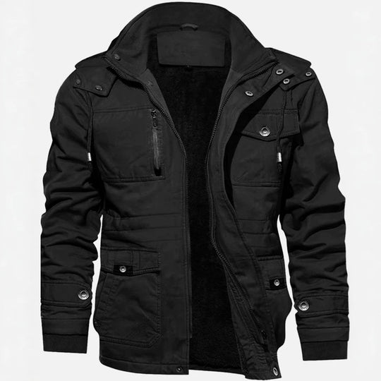 Herren Thermo-Feldjacke mit Teddyfutter, Kapuze und Mehrfachtaschen Nord Taschen