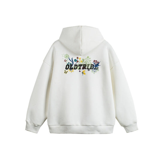 Unisex Kapuzen‑Zipjacke aus strukturierter Waffelqualität im Boxy‑Cut mit Zwei‑Wege‑Reißverschluss Nord Taschen
