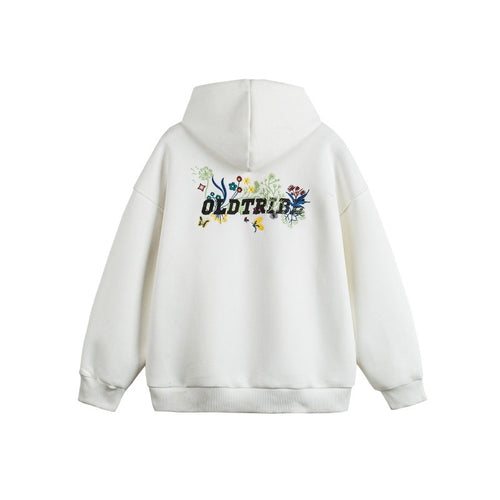 Unisex Kapuzen‑Zipjacke aus strukturierter Waffelqualität im Boxy‑Cut mit Zwei‑Wege‑Reißverschluss Nord Taschen