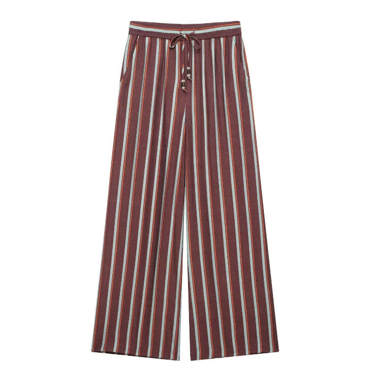 Damen Weite plissierte Loungehose mit elastischem Bund Nord Taschen