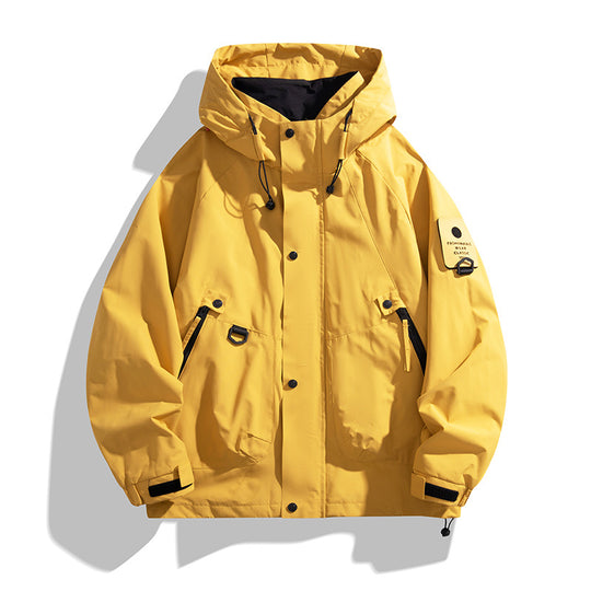 Herren Technische Oversized-Fieldjacke mit wasserabweisender Membran, Utility-Ringen und verdeckter Druckknopfleiste Nord Taschen