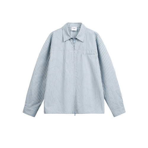 Herren Gestreiftes Overshirt mit Zwei‑Wege‑Reißverschluss und Brusttasche Nord Taschen