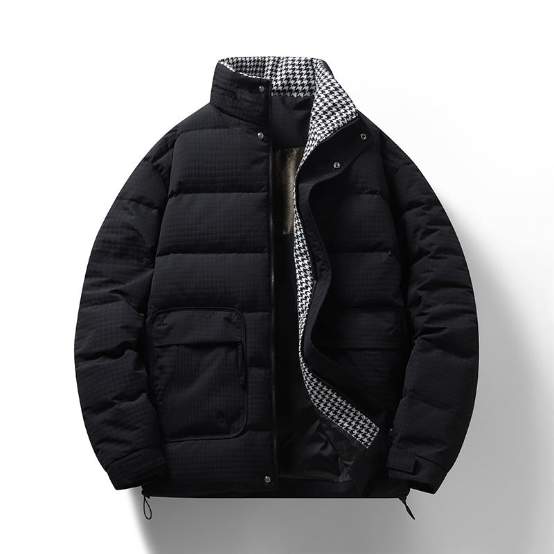 Herren Wattierte Steppjacke mit Hahnentritt-Innenfutter und verstellbarem Saum Nord Taschen