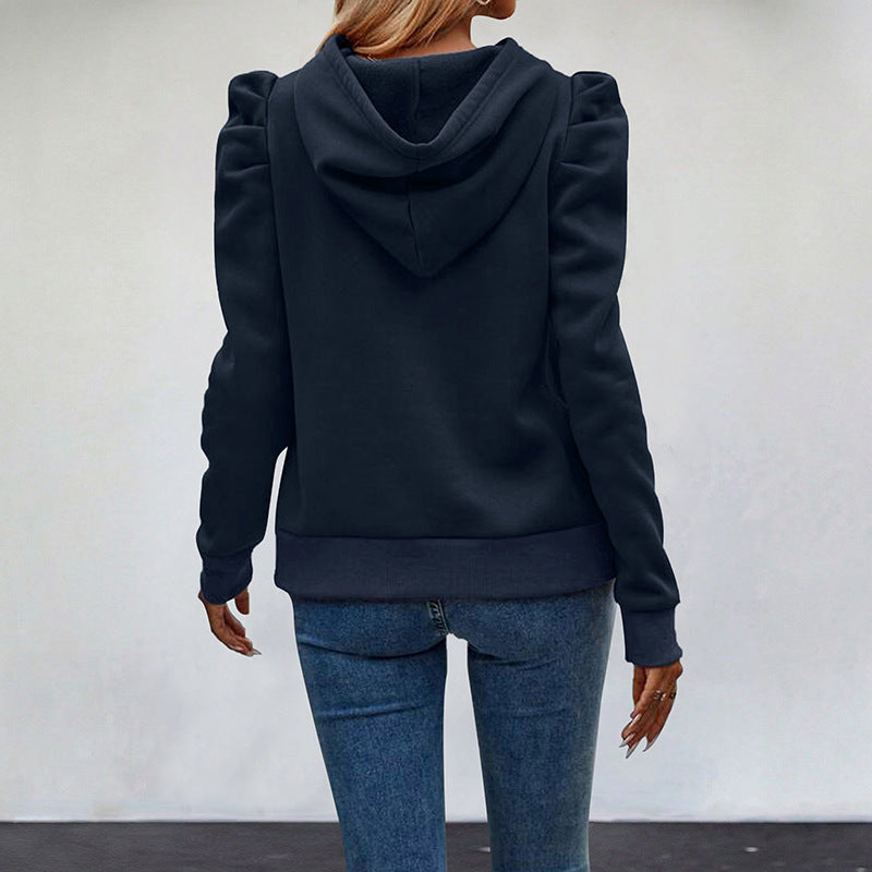 Damen Modischer Pullover mit Puffärmeln Nord Taschen